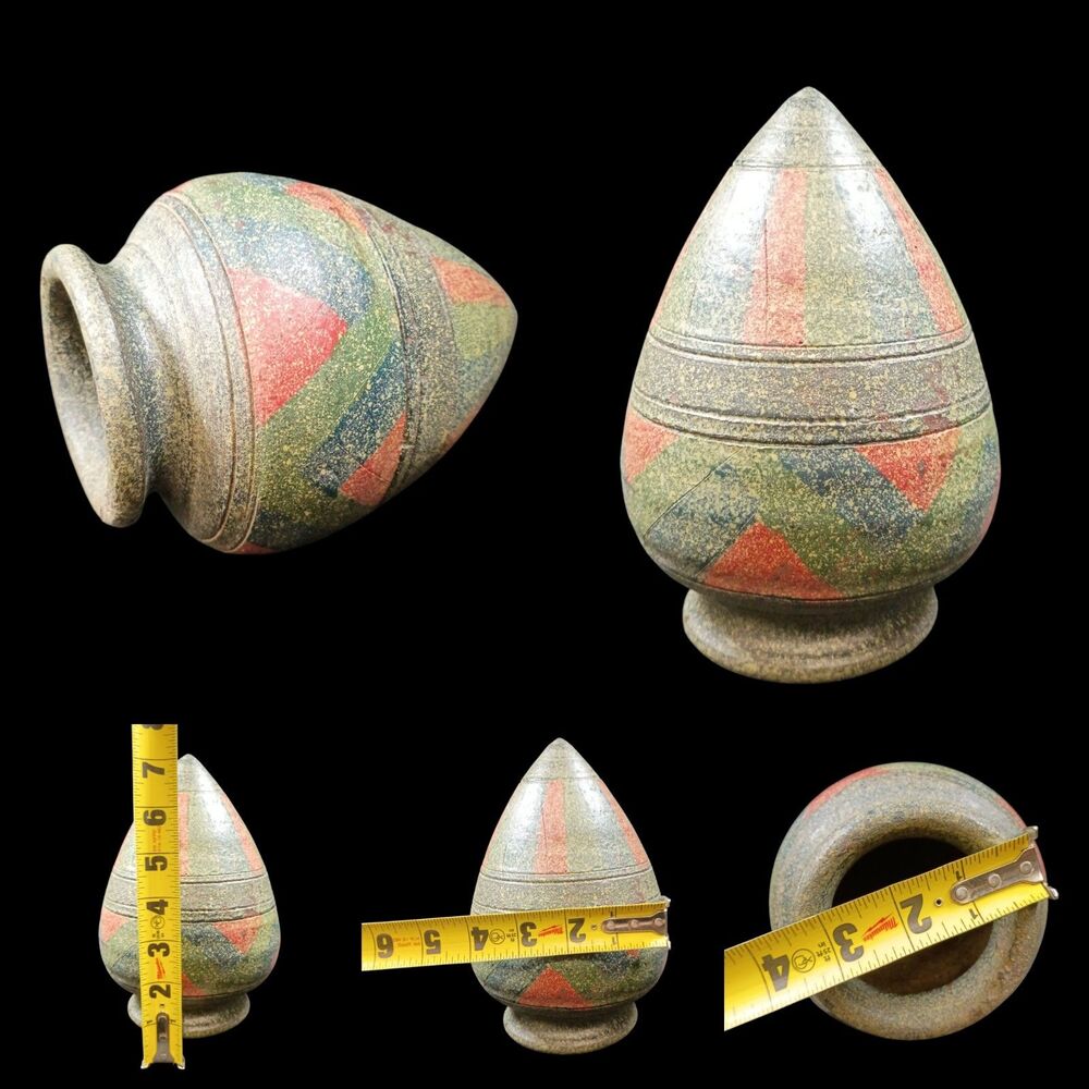 Vtg Hand Made Stoneware Pottery Southwest Style Urn Vase Coilpot Ethnic
